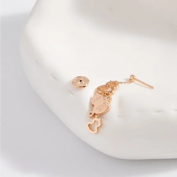 Elegant Red Heart Drop Earrings